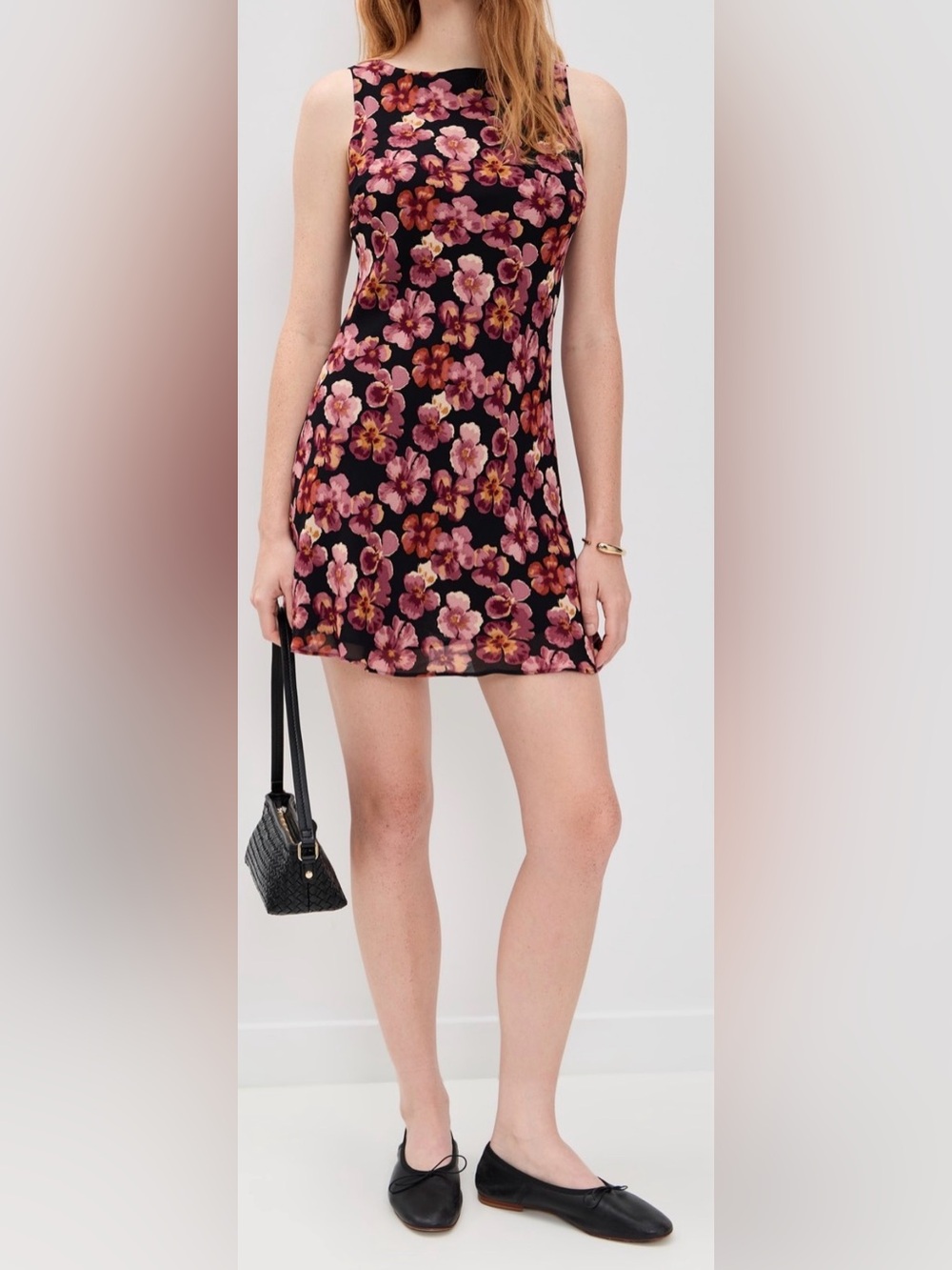 NEW REFORMATION Dale Pansy floral mini dress sz XL